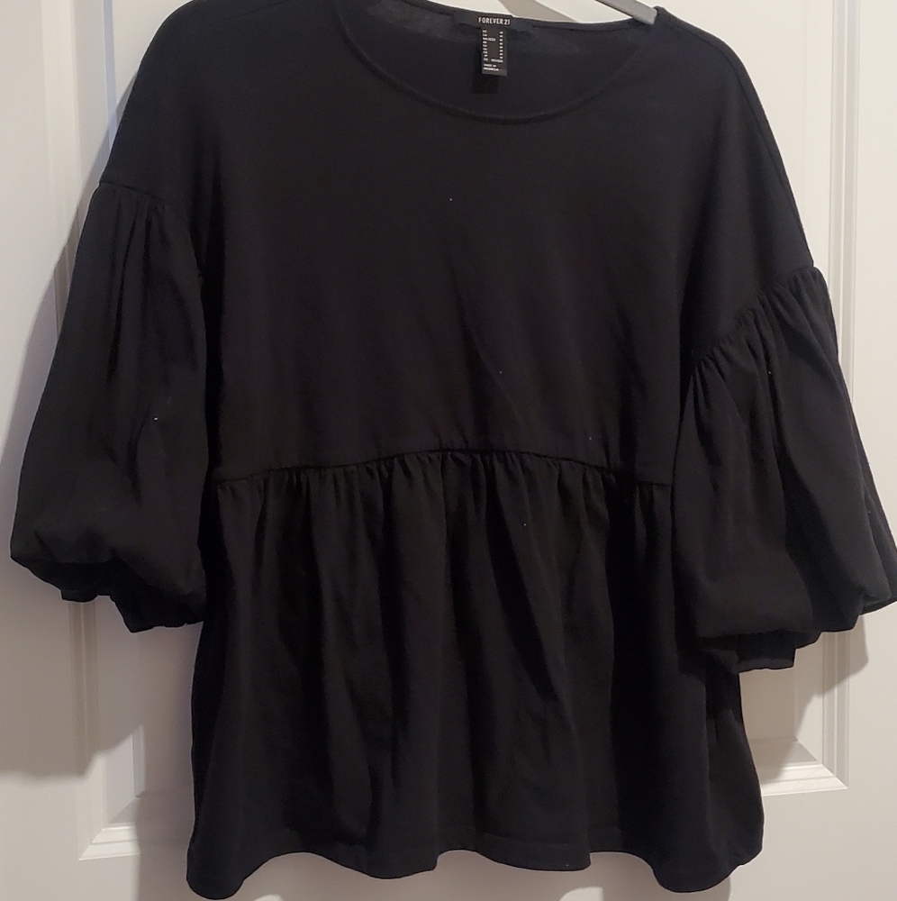 Trumpet sleeve baby doll shirt